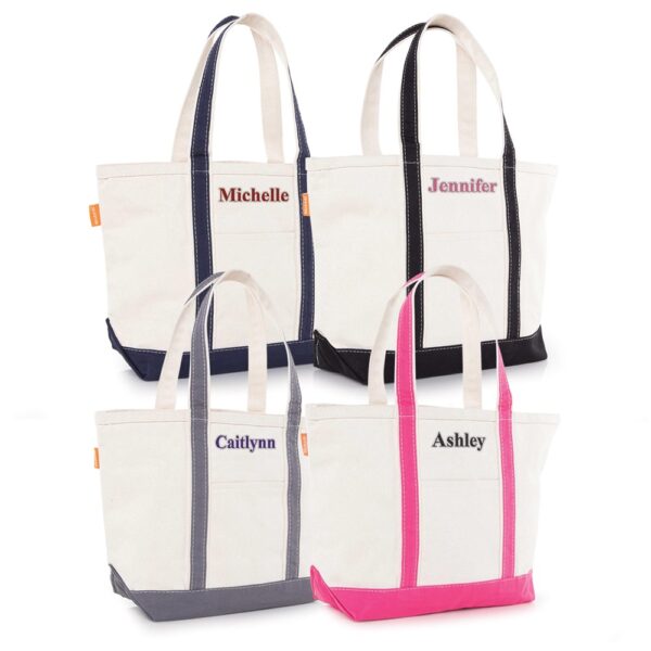 Embroidered Name Classic Tote Bag by Custom 101 Prints