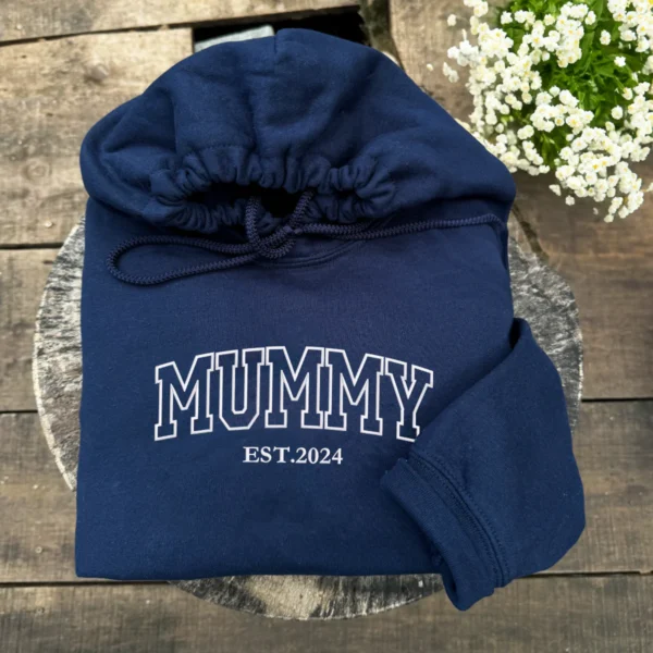 Mummy Hoodie or Sweatshirt with Embroidered Kids Names on Sleeve by Custom 101 Prints - Image 4