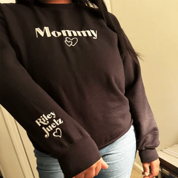 Wrestling Mom Sweatshirt or Hoodie with Embroidered Kids Names on Sleeve by Custom 101 Prints - Image 6